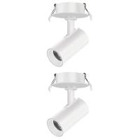 2 Spot Direcionável Embutir 7w Branco Bivolt 3000k Foxlux - 1