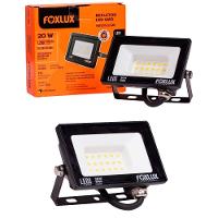 Kit 2 Refletor Led 20w 3000k Preto Bivolt Foxlux - 1