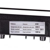 Kit 2 Refletor Led 20w 3000k Preto Bivolt Foxlux - 6