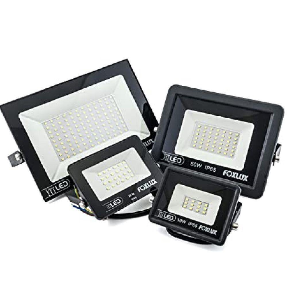 Kit 2 Refletor Led 20w 6500k Preto Bivolt Foxlux - 4