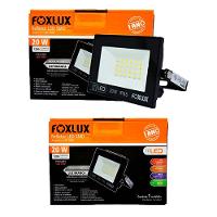 Kit 2 Refletor Led 20w 6500k Preto Bivolt Foxlux - 1