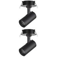 2 Spot Direcionável Embutir 7w Preto Bivolt 6500k Foxlux - 1