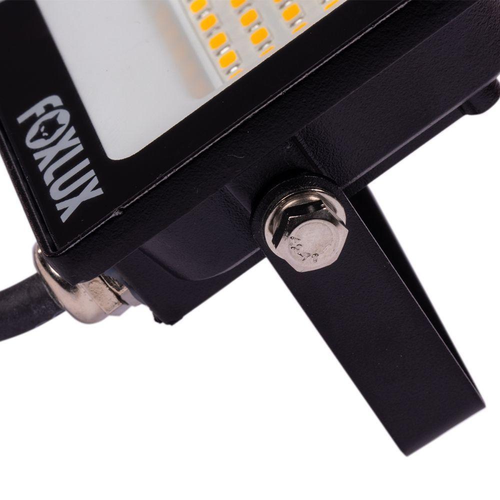 Kit 2 Refletor Led 30w 3000k Preto Bivolt Foxlux - 8