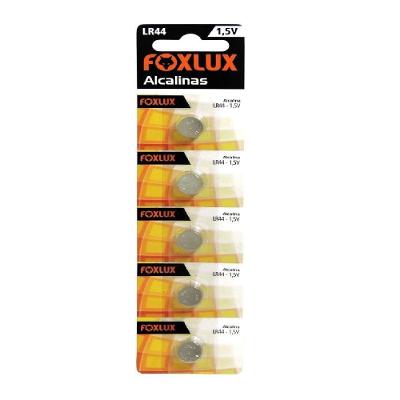 Bateria Alcalina 1,5v Lr44 Com 5 Unidades Foxlux