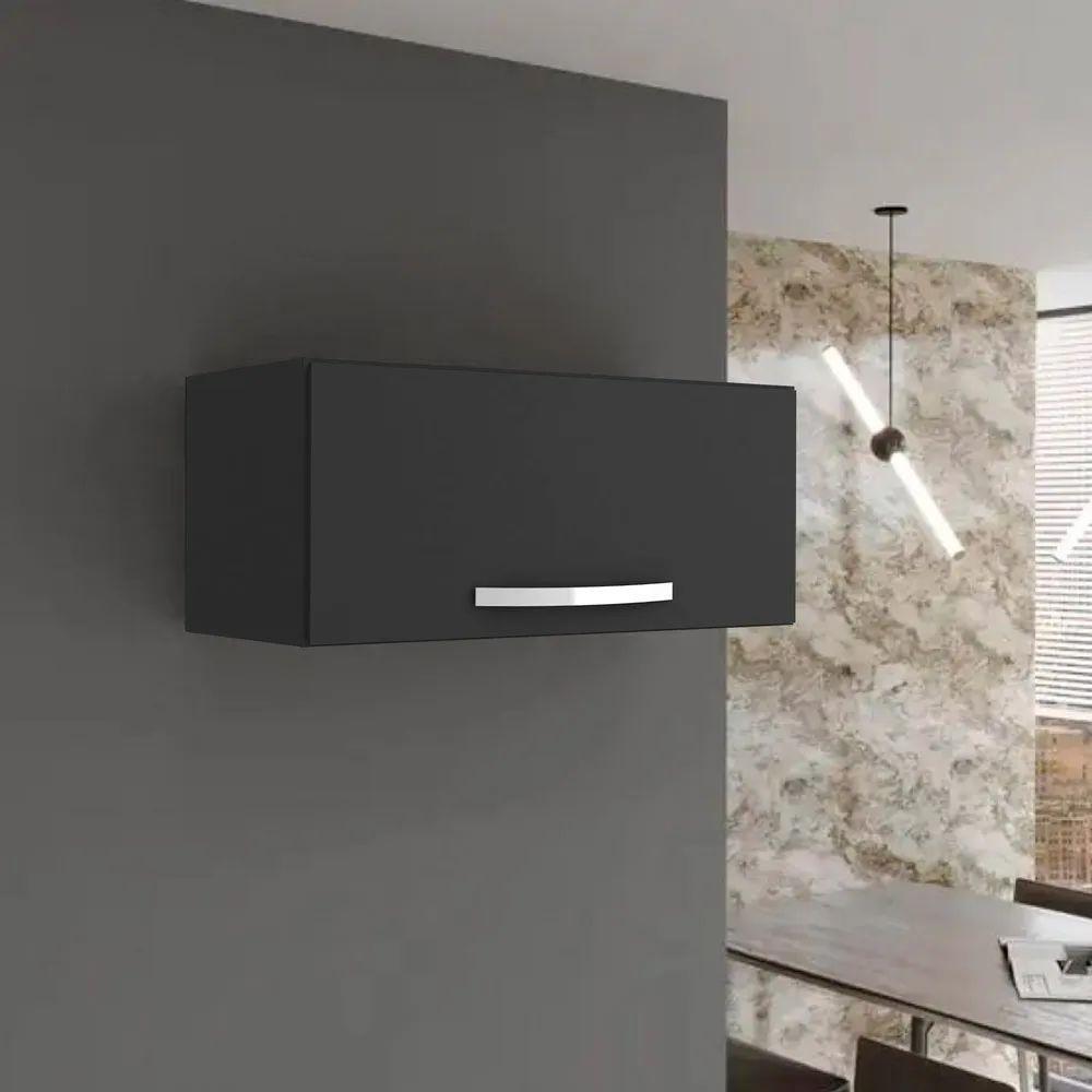 Armário Aéreo Para Geladeira 1 Porta 60cm Preto - 2