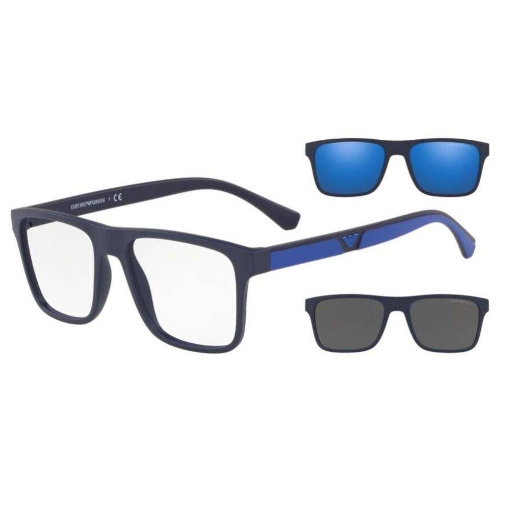Armação Óculos De Grau Empório Armani Ea4115 5759-1w 54 Clip On Azul - 1