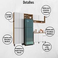 Cozinha Modulada 2,30m Compacta Vanessa Com Balcão Branco Amêndoa/Branco - 3