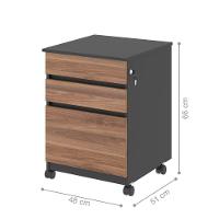 Mesa E Gaveteiro Bela Noce Preto - 5