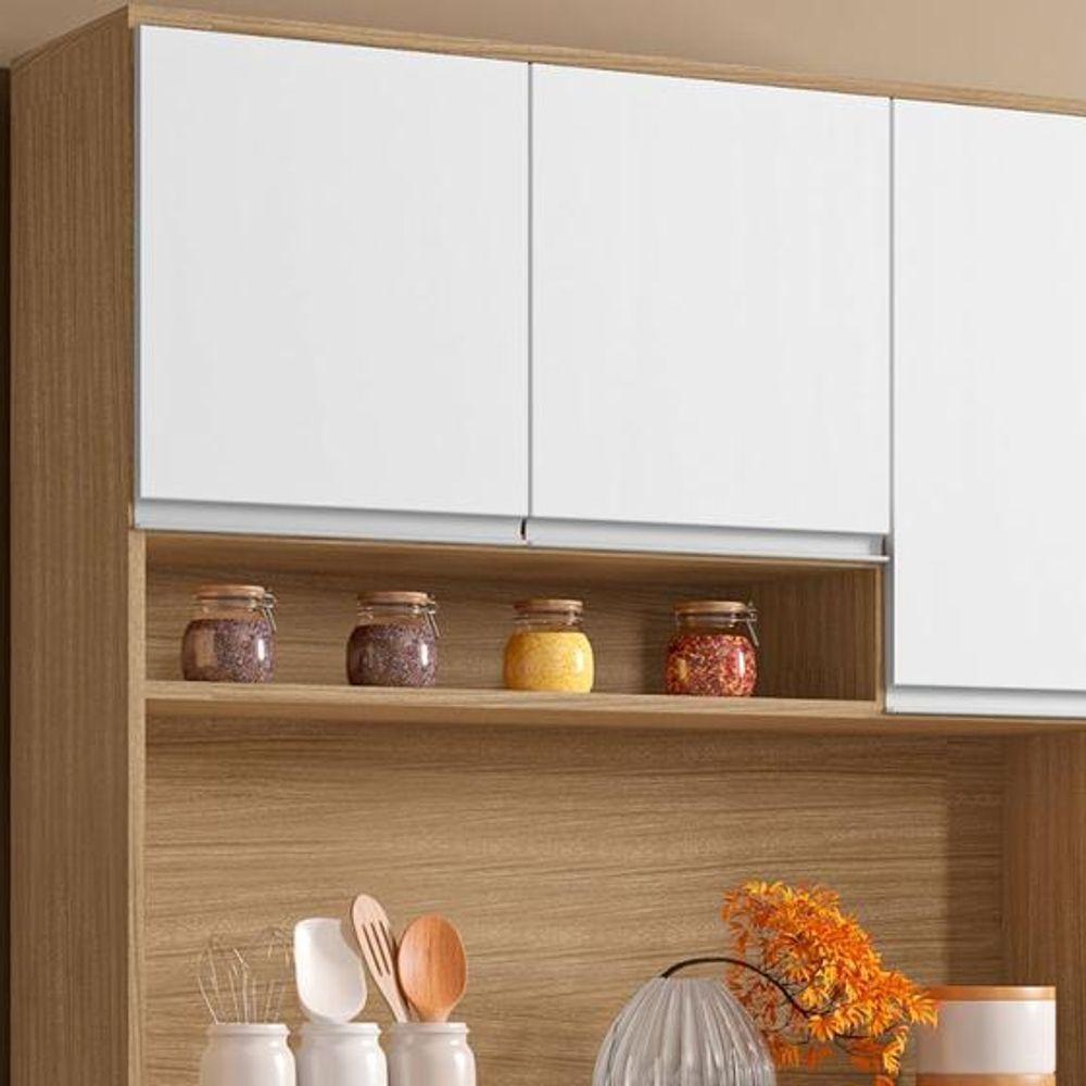 Kit De Cozinha Marcia 105cm Compacta 6 Portas Amêndoa/Branco - 5