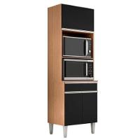 Paneleiro Torre Quente Andréia Para 2 Fornos Amêndoa-Preto - 1