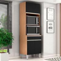 Paneleiro Torre Quente Andréia Para 2 Fornos Amêndoa-Preto - 2