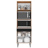 Paneleiro Torre Quente Andréia Para 2 Fornos Amêndoa-Preto