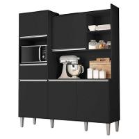 Kit De Cozinha Compacta 160cm Isabel Com 5 Portas Preto - 1