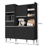 Kit De Cozinha Compacta 160cm Isabel Com 5 Portas Preto - 4