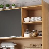 Kit De Cozinha Compacta 160cm Isabel Com 5 Portas Amêndoa/Preto - 6