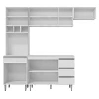 Cozinha Modulada Andréia 2,40m 10 Portas 4 Gavetas E Balcão Com Tampo Amêndoa/Preto - 3