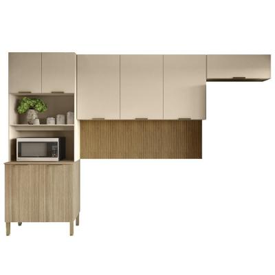 Kit De Cozinha 8 Portas Escópia Freijó Vanila Ripado