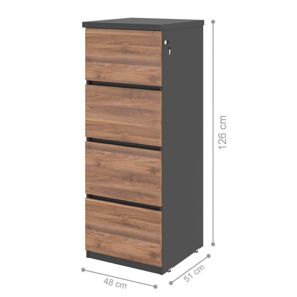 Jogo Arquivo Com Mesa De Computador Cuba Noce Preto - 5