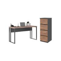 Jogo Arquivo Com Mesa De Computador Cuba Noce Preto - 1