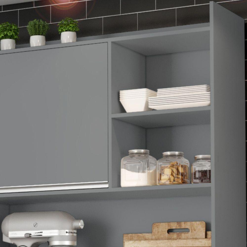 Kit De Cozinha Compacta 160cm Isabel Com 5 Portas Cinza - 7