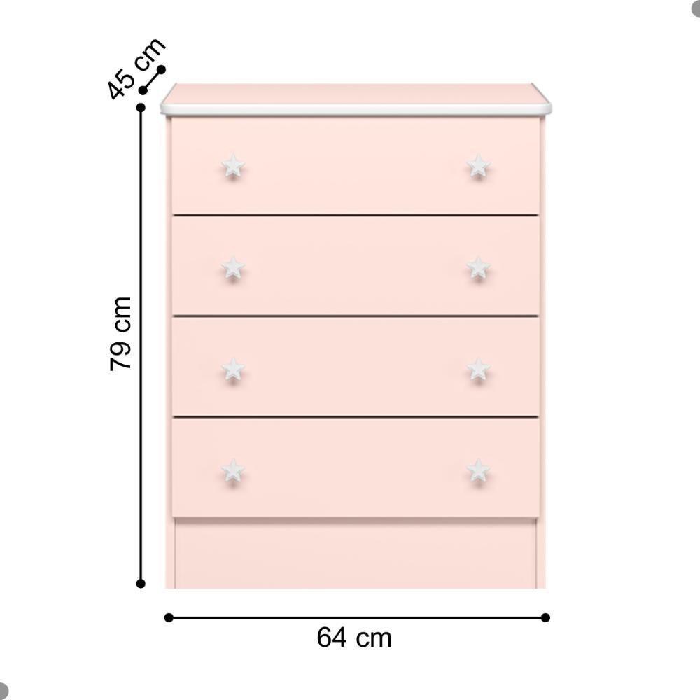Jogo Quarto Infantil Los Angeles Rosa Acetinado - 4