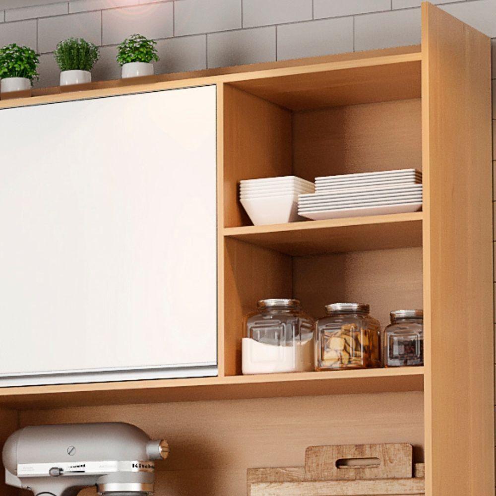 Kit De Cozinha Compacta 160cm Isabel Com 5 Portas Amêndoa/Branco - 7