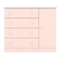 Cômoda Com 4 Gavetas Ravena Rosa Acetinado - 1