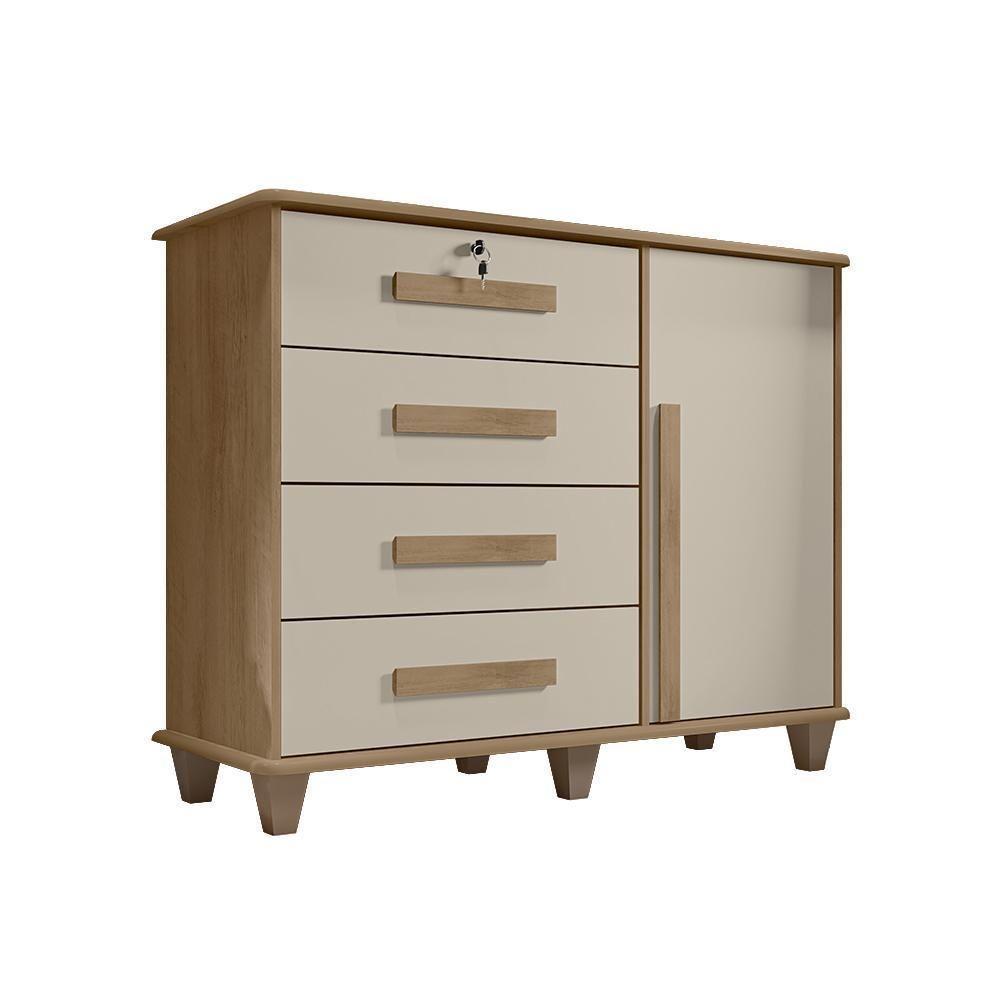 Cômoda Com 4 Gavetas Lyons Cinamomo Off White - 3