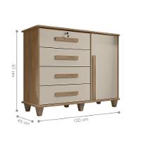 Cômoda Com 4 Gavetas Lyons Cinamomo Off White - 2