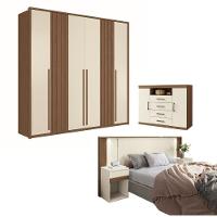 Conjunto Quarto Completo Paris Jatoba Areia - 1