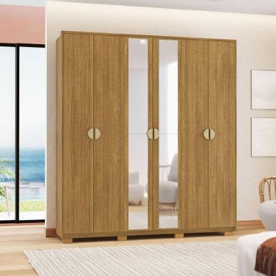 Guarda Roupa Casal Uruguai 6 Portas 4 Gavetas Nature Alasca MDF Casa H