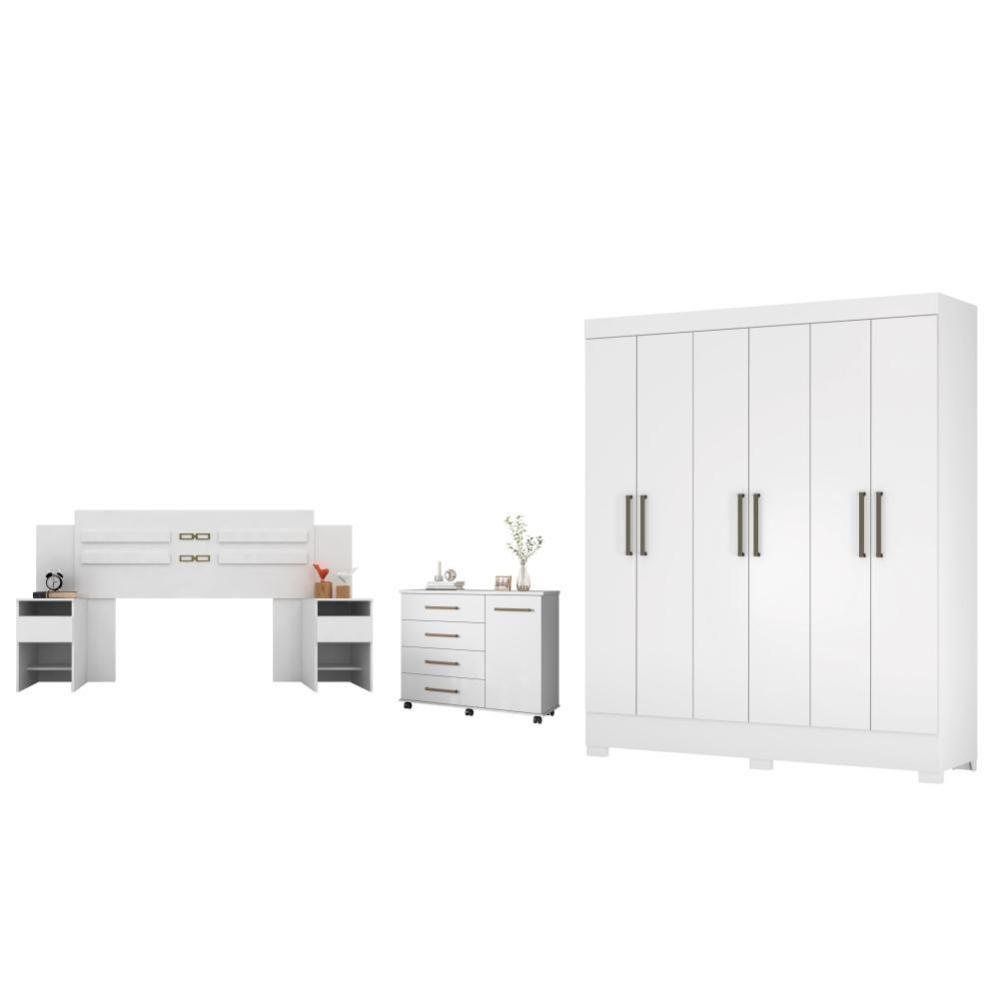 Conjunto Quarto De Casal Completo Virgina Branco - 1