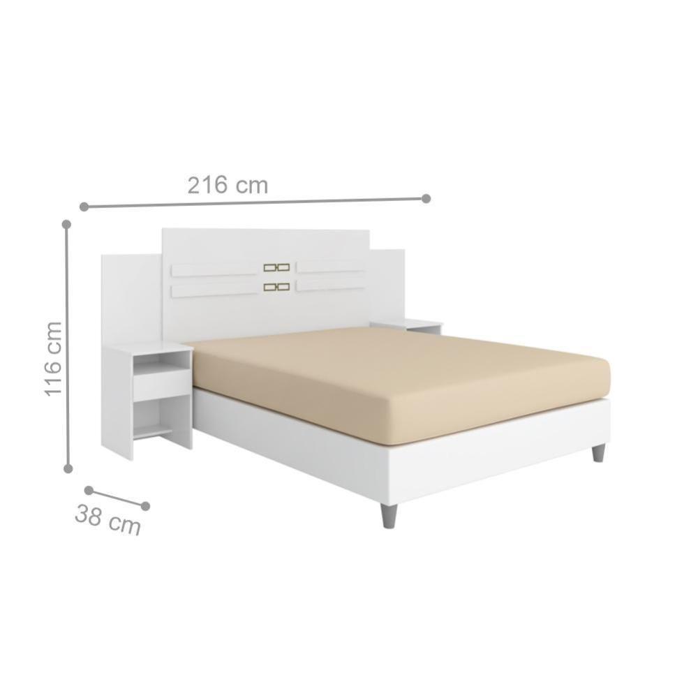 Conjunto Quarto De Casal Completo Virgina Branco - 2