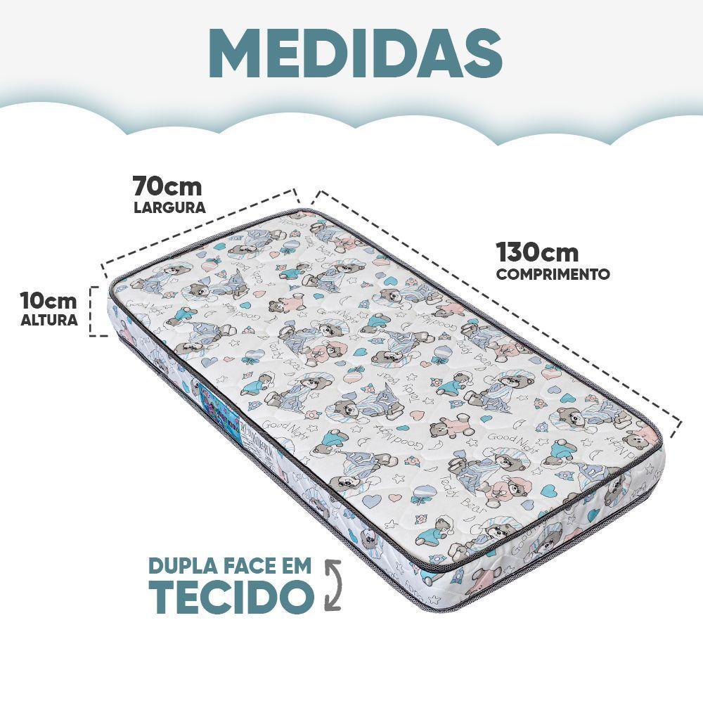 Colchão Para Berço Espuma D20 Sonequinha Antialérgico E Antiácaro Todos Tamanhos - Maestro Colchões 130x70x10cm - 2