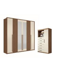 Kit Roupeiro 6 Portas Espelho E Cômoda Eric Jatoba Areia - 1