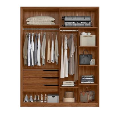 Guarda Roupa Casal Brooklyn 4 Portas 3 Gavetas Nogueira Touch MDP