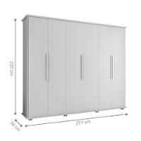 Roupeiro 6 Portas Bérgamo Branco - 2