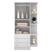 Cômoda Com 4 Gavetas E Roupeiro Amesterdã Branco Branco - 7