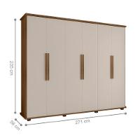 Roupeiro 6 Portas Bérgamo Cinamomo Off White - 2