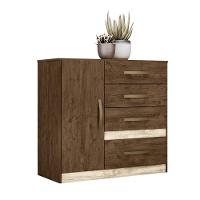 Roupeiro Com Espelho E Cômoda Pequim Castanho Wood - 6