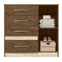 Roupeiro Com Espelho E Cômoda Pequim Castanho Wood - 8