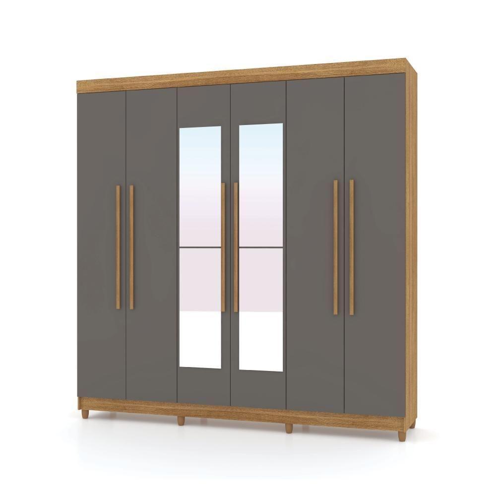 Guarda Roupa 6 Portas Com Espelho Audi Nature Alasca - 3