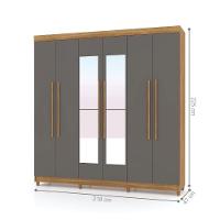 Guarda Roupa 6 Portas Com Espelho Audi Nature Alasca - 2