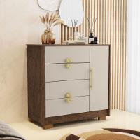 Kit Guarda Roupa Espelho E Cômoda Sapatelira Bali Imbuia Fendi - 2