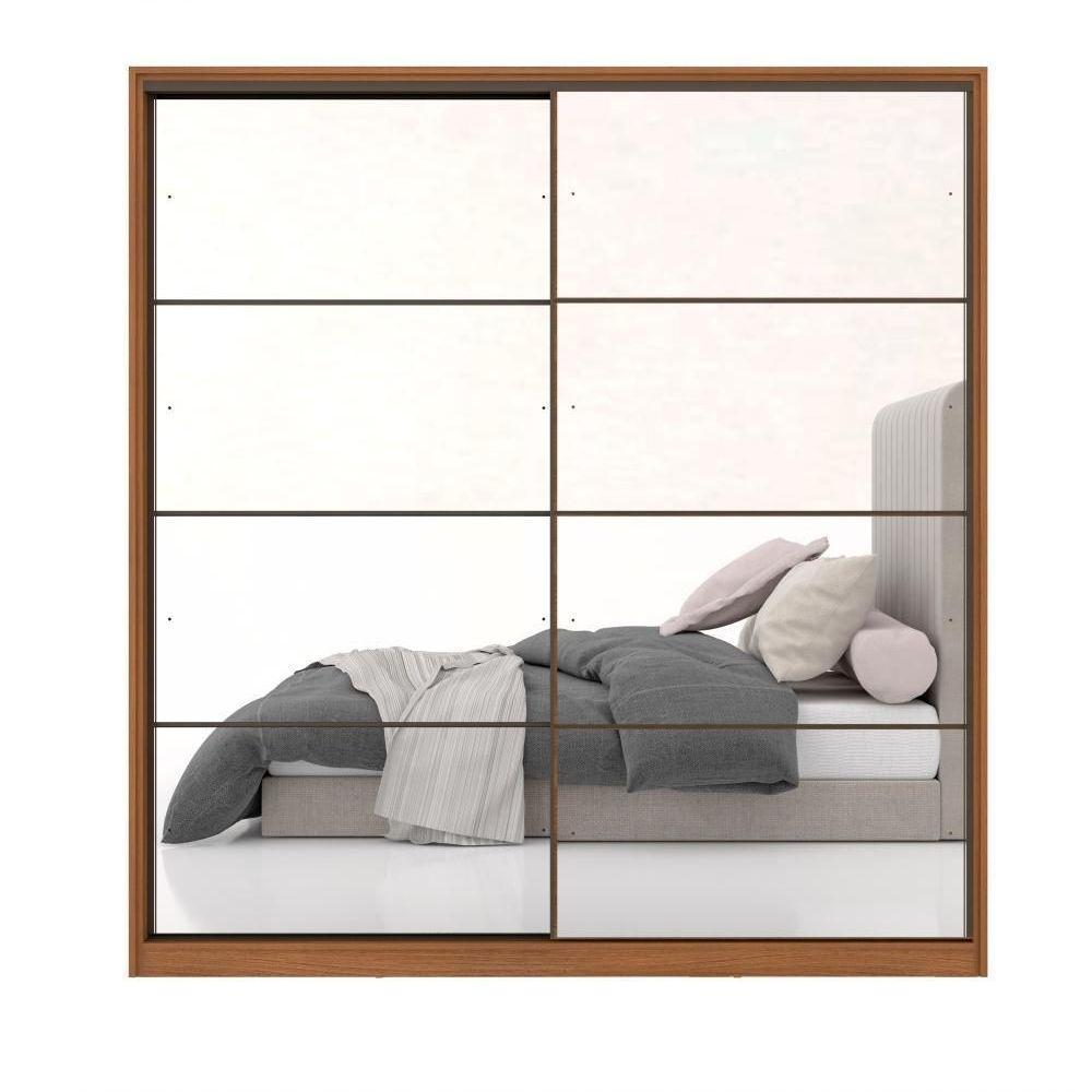 Guarda Roupa Casal 2 Portas Com 2 Espelhos Nápolis Amendola Grafito - 5