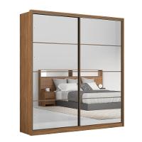 Guarda Roupa Casal 2 Portas Com 2 Espelhos Nápolis Amendola Grafito - 3