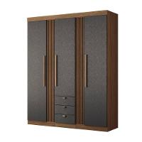 Kit Guarda Roupa E Cômoda Sheldon Jatoba Grafite - 3