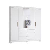 Roupeiro Espelhado Casal 4 Portas Vancouver Branco - 1