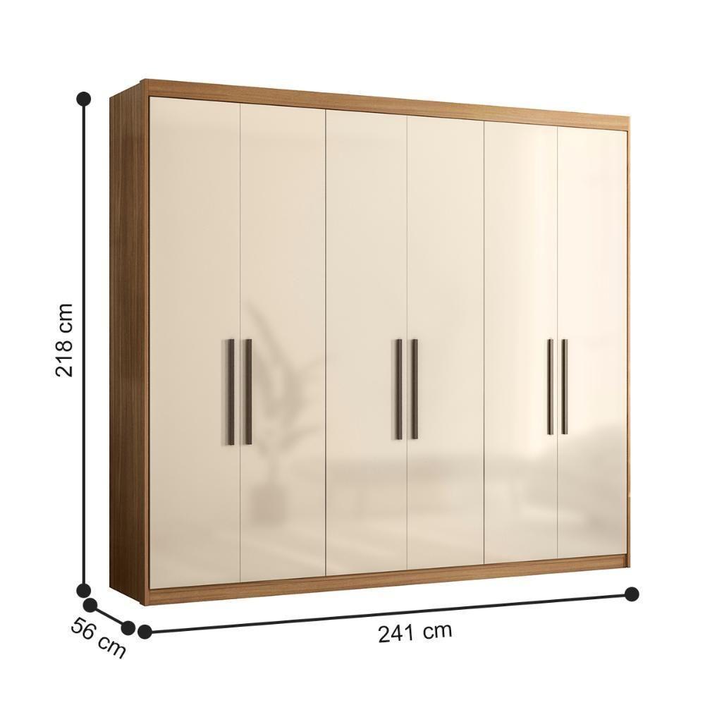 Roupeiro Casal 6 Portas Houston Amêndola Off White - 2