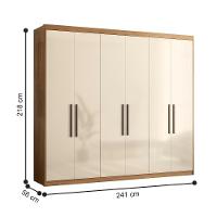 Roupeiro Casal 6 Portas Houston Amêndola Off White - 2